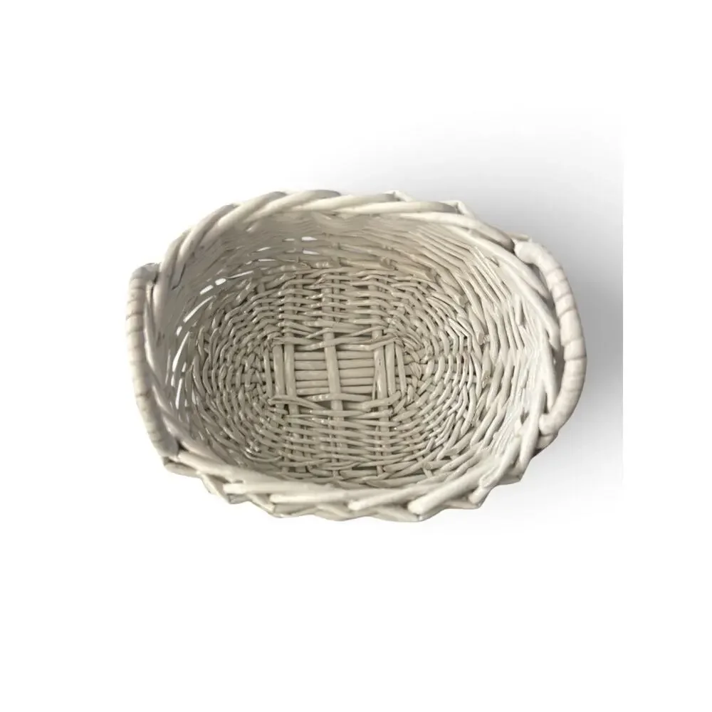 Vintage Wicker Basket Small Home Decor CottageCore Farmhouse Style 9”x7.25